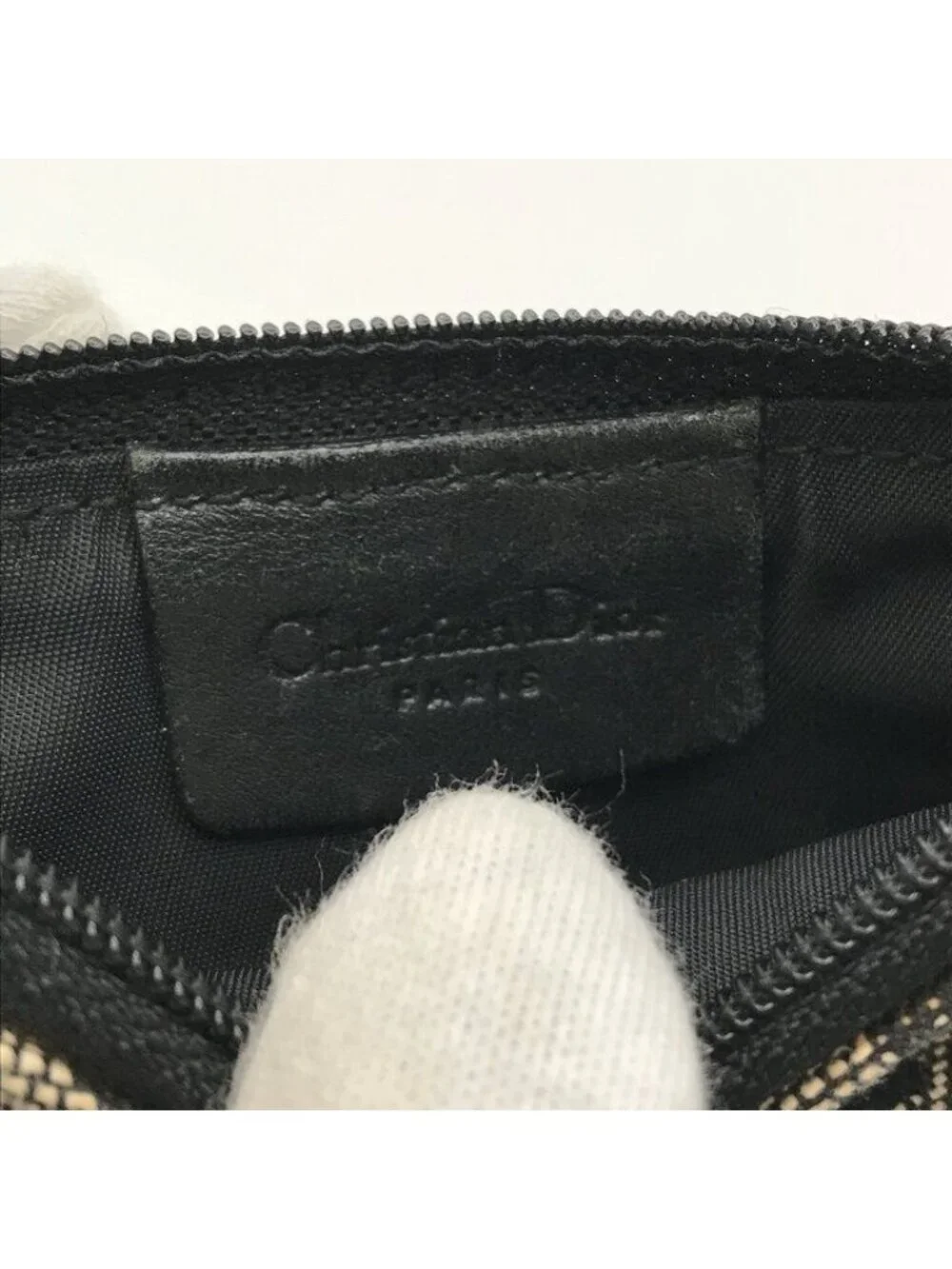 Dior Trotter Saddle Canvas Pouch Coin Case Purse Black